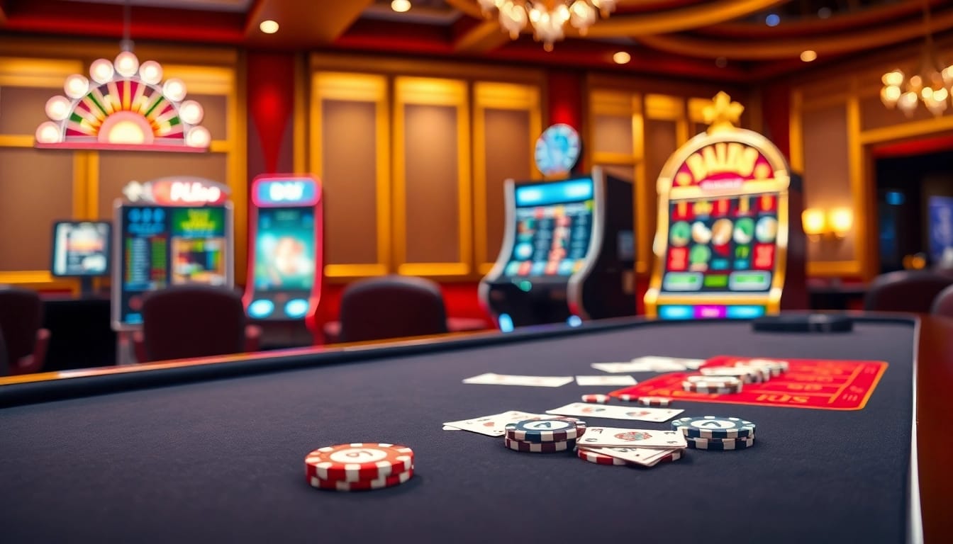 Viva a emoção no BL555 com jogos de cassino vibrantes, incluindo fichas de poker e caça-níqueis deslumbrantes.