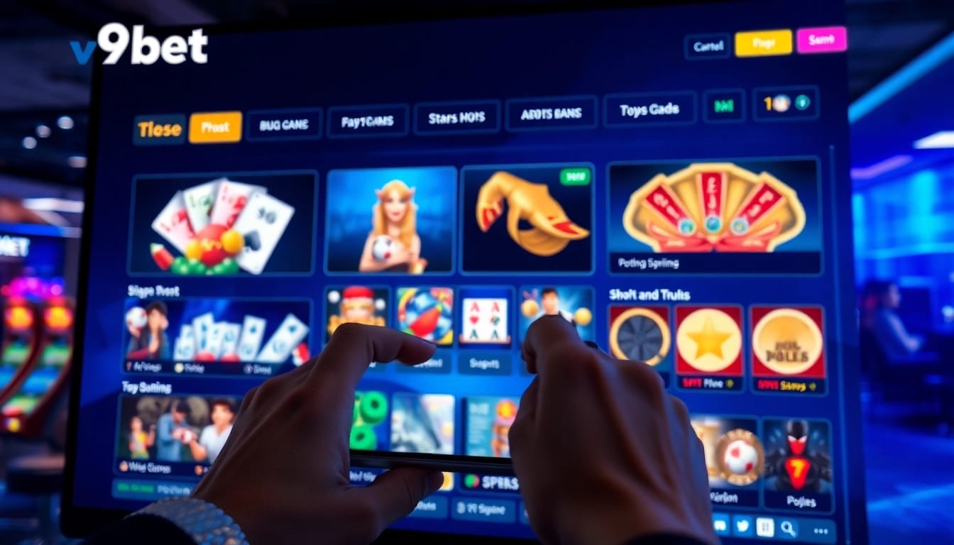 Discover gaming options at https://v9bet.ceo with a modern online casino interface, showcasing excitement and security.
