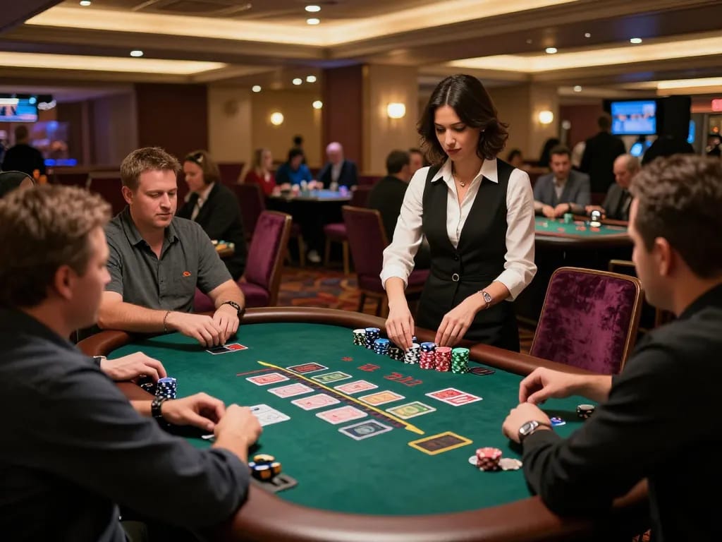 Players engaging at a live dealer blackjack table with DA88 strategy discussions and excitement
