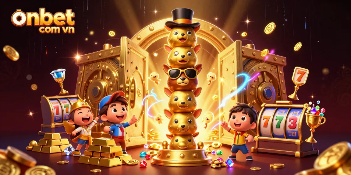 Experience thrilling gaming adventures with onbet com vn's vibrant casino illustration featuring unique game elements.
