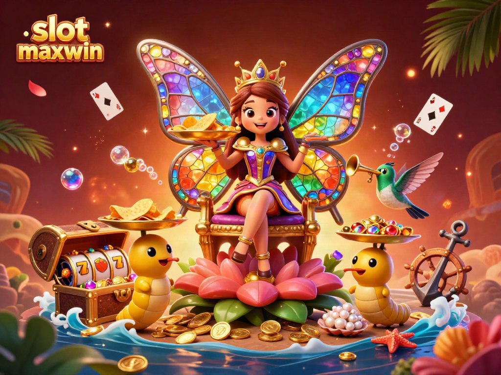 Experience the thrill of slot maxwin with vibrant characters in a rich casino scene.