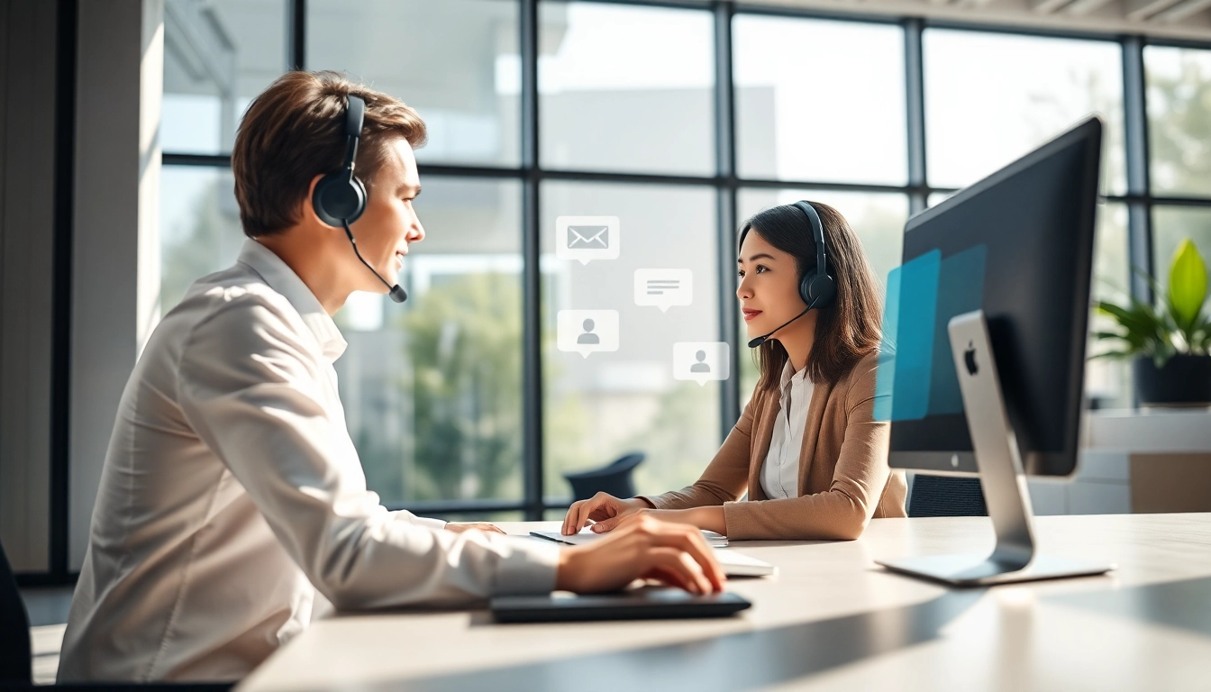 AI Receptionist assisting a caller seamlessly in a modern office.