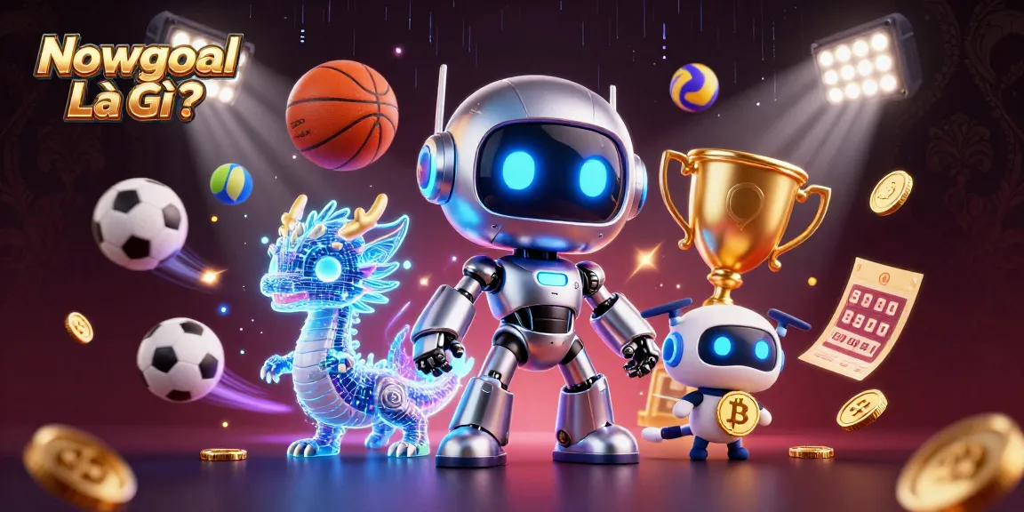Interactive gaming scene showcasing Nowgoal Là Gì? with sports elements and vibrant characters