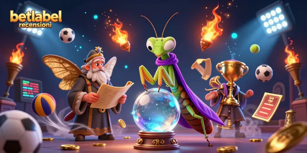 Engage with betlabel recensioni as a dynamic casino scene featuring fortune tellers and sports elements.