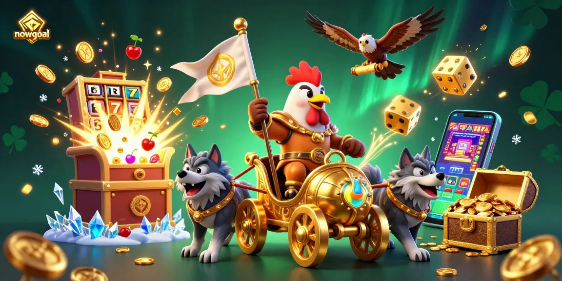 Experience thrilling gameplay insights at nowgoal with a dynamic scene of a rooster warlord amid casino excitement.