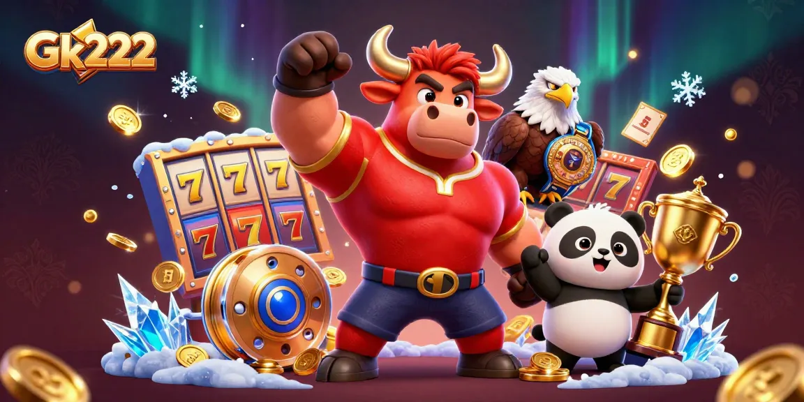 Experience Gk222's exciting online gaming with vibrant casino-themed characters and elements!