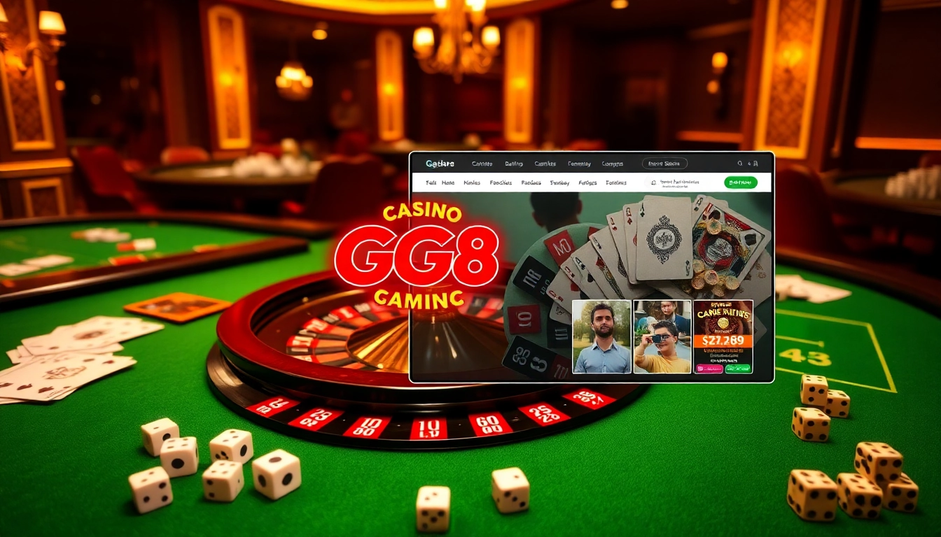 Experience the excitement of gambling at GG88 with vibrant casino elements and a professional atmosphere.