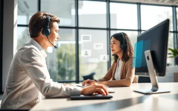AI Receptionist assisting a caller seamlessly in a modern office.