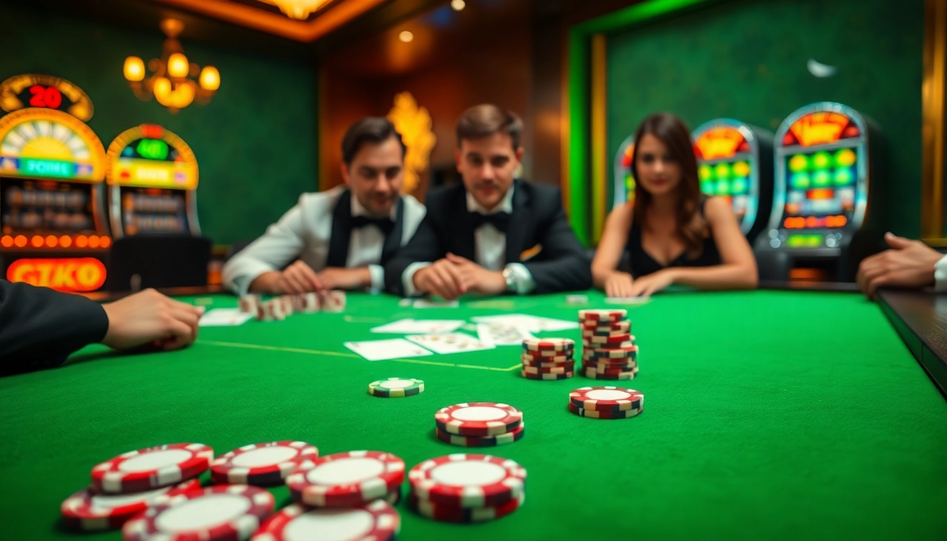 Engaging players in an upscale Game đánh bài đổi thưởng environment with luxurious casino elements.
