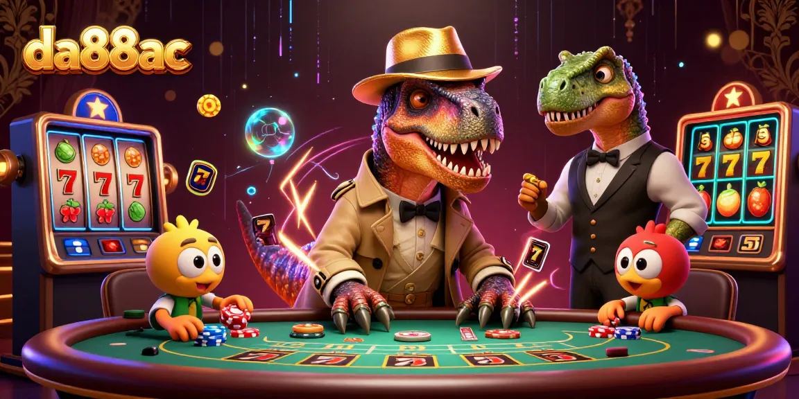 da88ac velociraptor card counter and characters at a blackjack table, adding excitement to gambling.